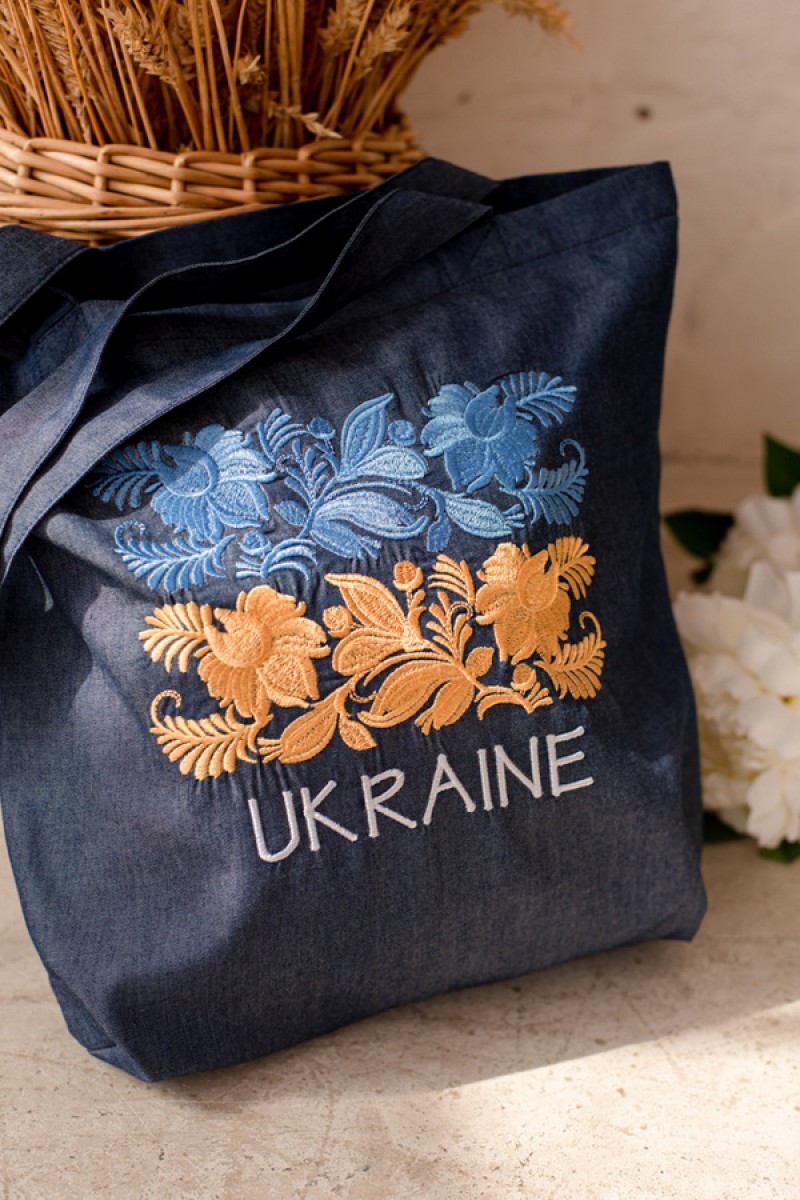 Сумка Bag Shopper Elderberry? Сумка-шоппер из плотного хлопка, украшенная вышивкой.