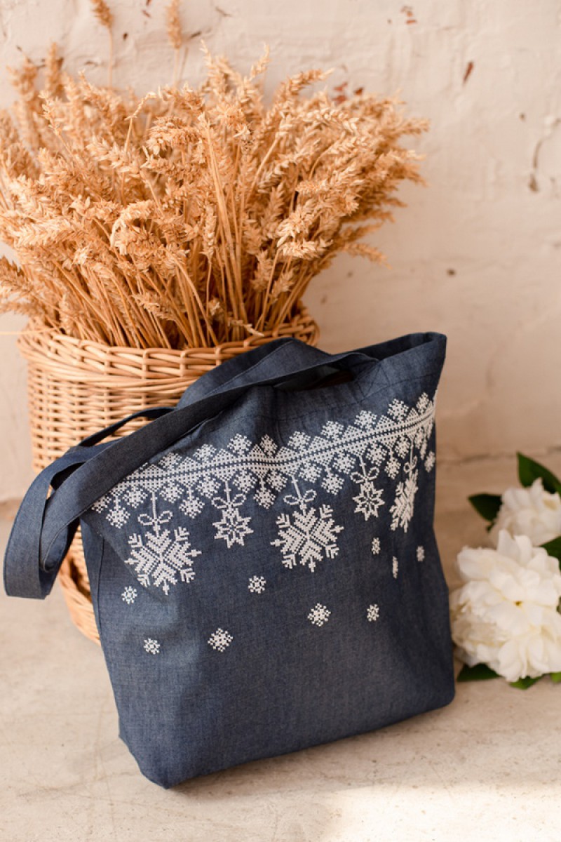 Сумка Bag Shopper Elderberry? Сумка-шоппер из плотного хлопка, украшенная вышивкой.
