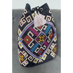 Black bag with embroidery of Podillia colors