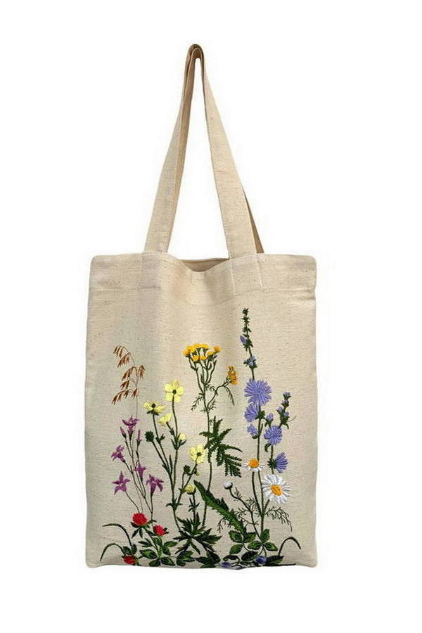Shopper with "Wildflowers" embroidery