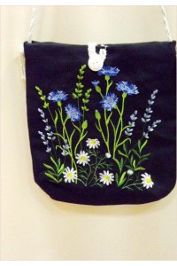 Fields of grass, bag with embroidery