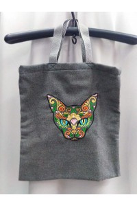 Bag with embroidery, single-layer, without lining and fastener. Cat.