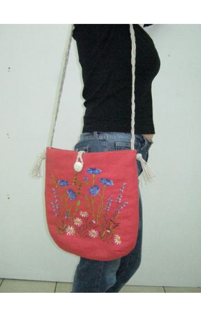 Fields of grass, bag with embroidery
