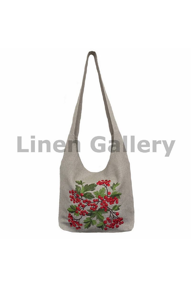 Сумка льняная с вышивкой Калина Сумка льняная с вышивкой Калина