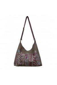 Bag with embroidery, brown Rainbow