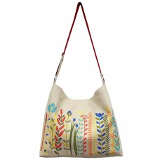 Beige bag with embroidery Field grass