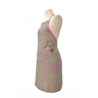 Apron Malvi size 78*76, Linen apron, decorated with embroidery.
