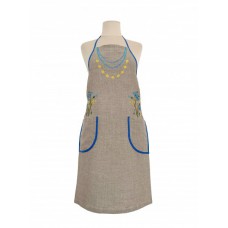 Apron Size 78*76, Linen apron decorated with embroidery.