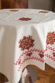 White linen tablecloth with embroidery "Hospitality"