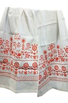 Towel "Wedding" white linen with red embroidery