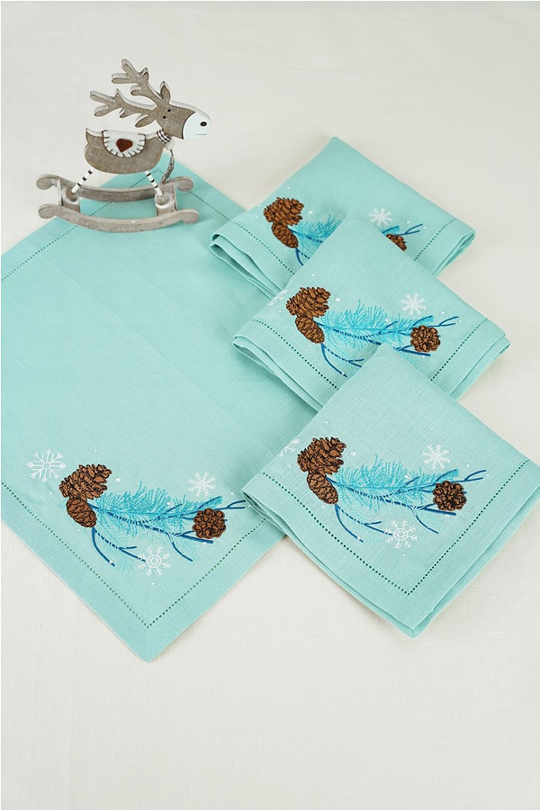 Napkin Winter Mood (Mint Linen)