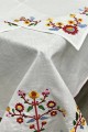 Скатертина лляна біла з вишивкою Яворівська спадщина + 4 серветки