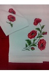 Sunflowers, gift set with embroidery 140*140, white linen