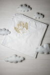 White baptismal shawl with golden embroidery Crown