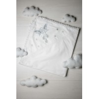White baptismal cloth with silver embroidery of Stars