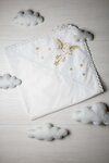 White baptismal shawl with golden embroidery Stars