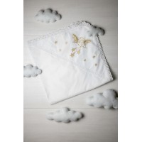 White baptismal shawl with golden embroidery Stars White baptismal shawl with golden embroidery Stars