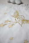 White baptismal shawl with golden embroidery Stars