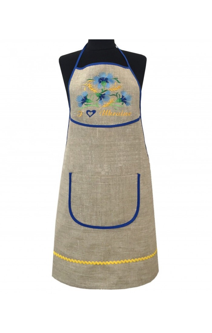 Cornflowers, apron for the kitchen