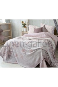 Покривало на диван або ліжко лляне жакардове Флоренсія