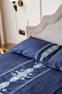 Bedding set for with embroidery Carpathian colors