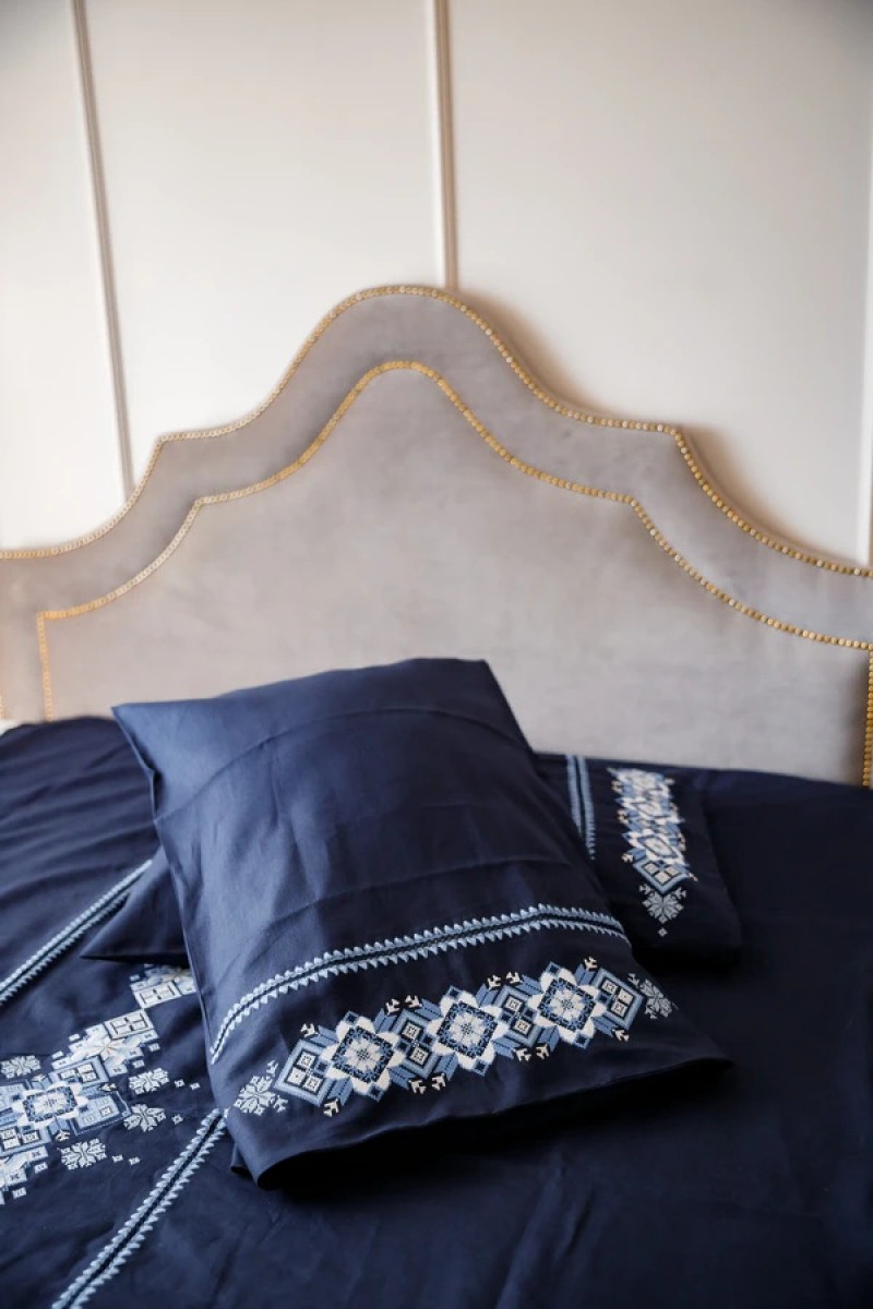 Bedding set for with embroidery Carpathian colors