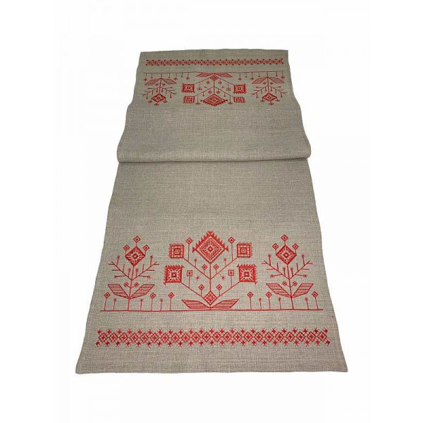 Linen tablecloth, 132х48 cm. Fire.