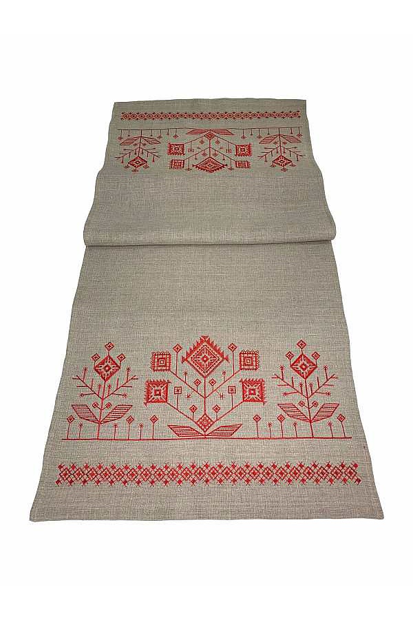 Linen tablecloth, 132х48 cm. Fire.