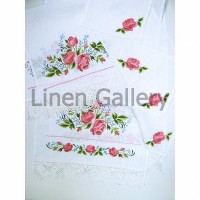 Rose with lace, wedding linen set Rose with lace, wedding linen set