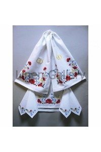 Маки, комплект весільний лляний