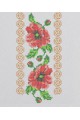 Cross-stitch poppies stripe design for embroidery machine