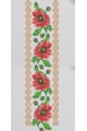 Cross-stitch poppies stripe design for embroidery machine