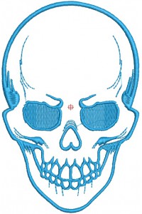 Skull machine embroidery design