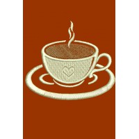 Machine embroidery design, Coffee cup