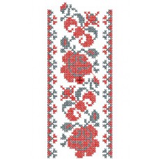 Дизайни машинної вишивки Ружа червона хрестиком