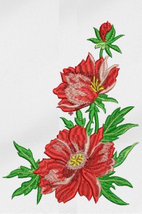 Machine Embroidery Design, Peony Flowers