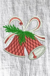 Machine embroidery design, New Year's bells