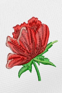 machine embroidery design, Single flower peony 