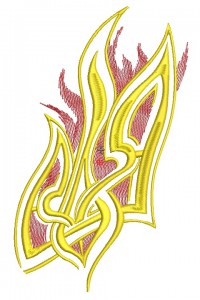 Design for machine embroidery Coat of arms with fire - 2 colors