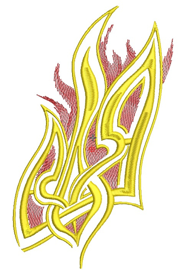 Design for machine embroidery Coat of arms with fire - 2 colors