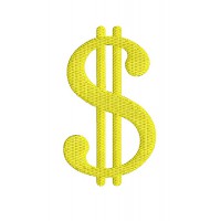 Design for embroidery machine dollar sign