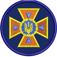 ДСНС України, шеврон круглий, дизайн для машинної вишивки