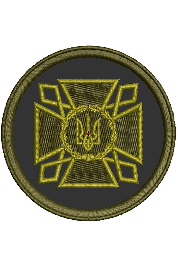Design for machine embroidery round patch (olive) State Criminal Enforcement Service of Ukraine
