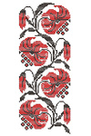Design for embroidery machine stripe with lilies cross-stitch