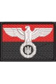 Machine embroidery design of the Flag of Ukraine with inscription, 70*55 mm.