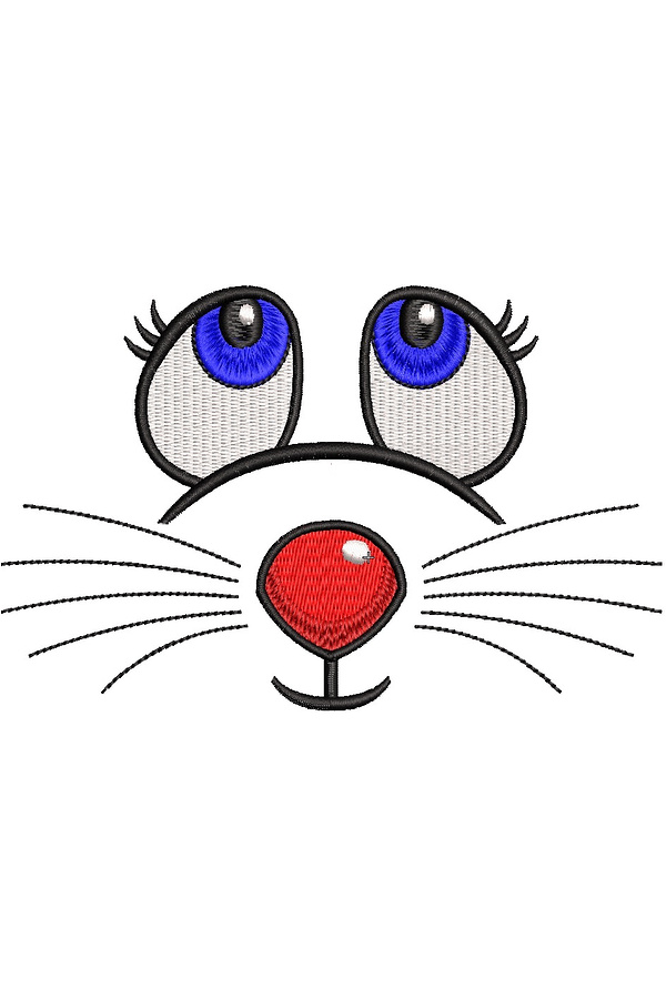 Machine embroidery design Mouse face