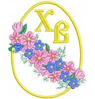 Easter flowers, Design for machine embroidery