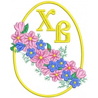 Easter flowers, Design for machine embroidery