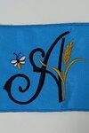 Letter B with an ear of wheat height 7 cm Design for machine embroidery