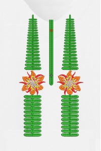 Дизайн  для машинної вишивки для блузки (для сорочки) Цвіт папороті
